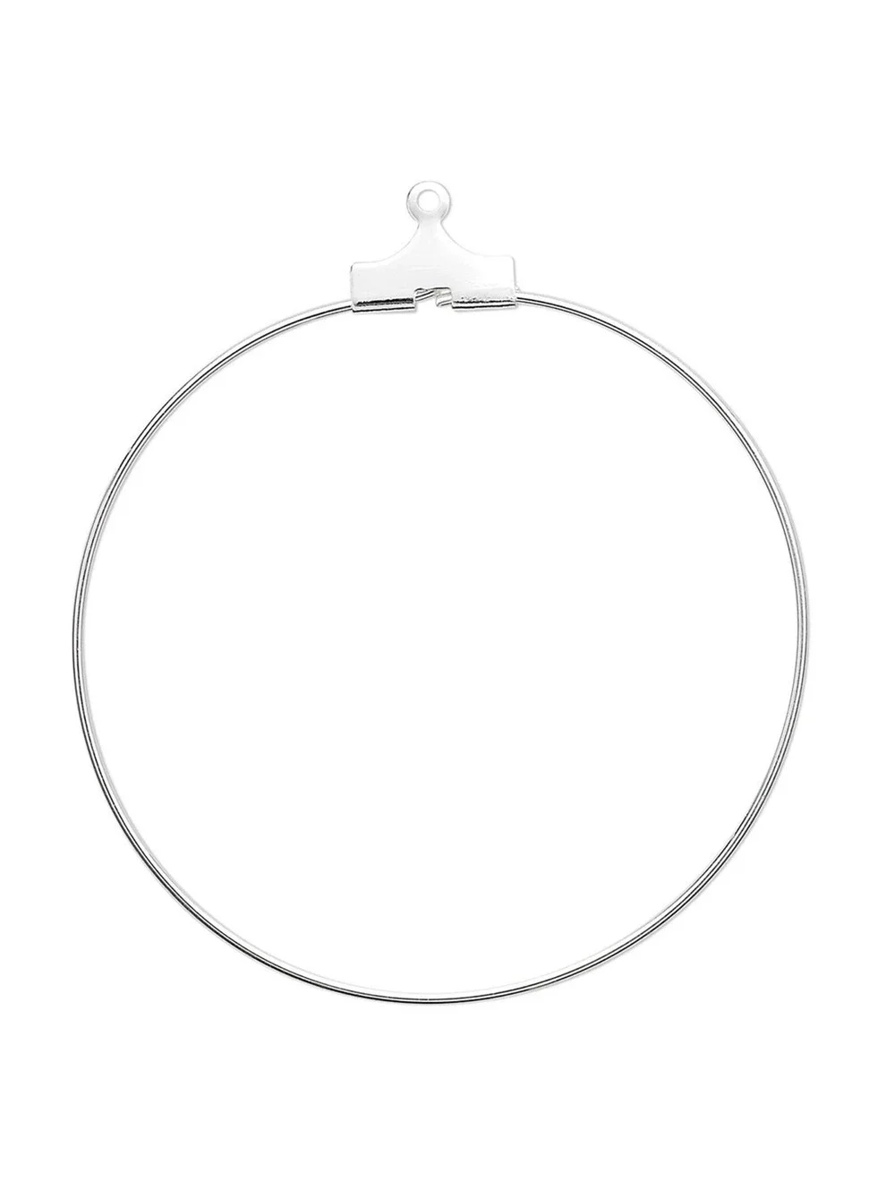 10 Silver Metal Earring Beading Hoops 40mm Add a Bead Findings